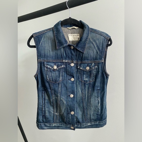 Rag and Bone Indigo Denim Vest - Picture 1 of 6